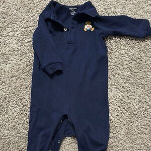 Ralph Lauren Blue Polo Shirt with Embroidered Detail